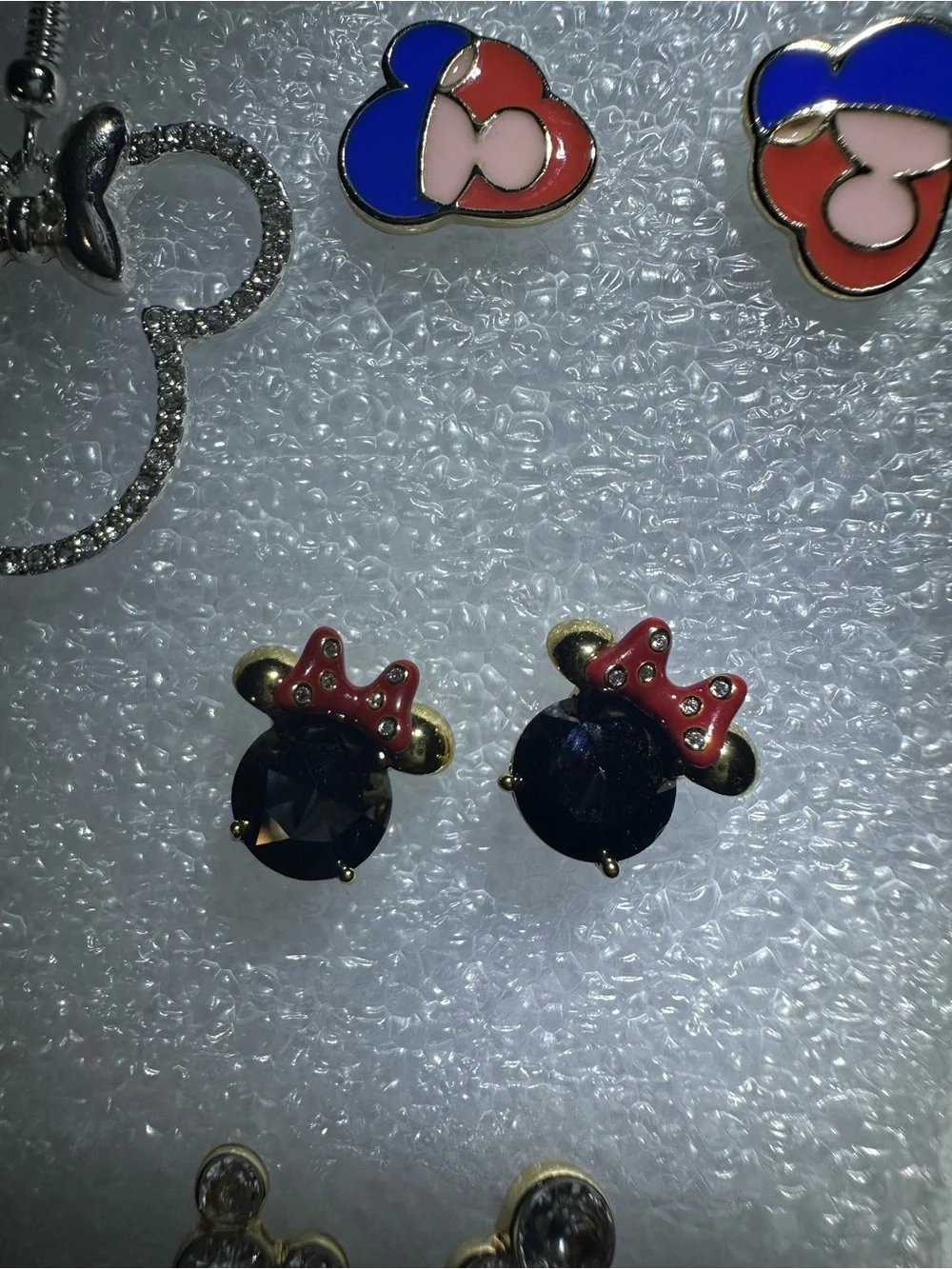 Kids Minnie Mouse Style Earring Set - Silver, Gold, Black, Blue, Pink